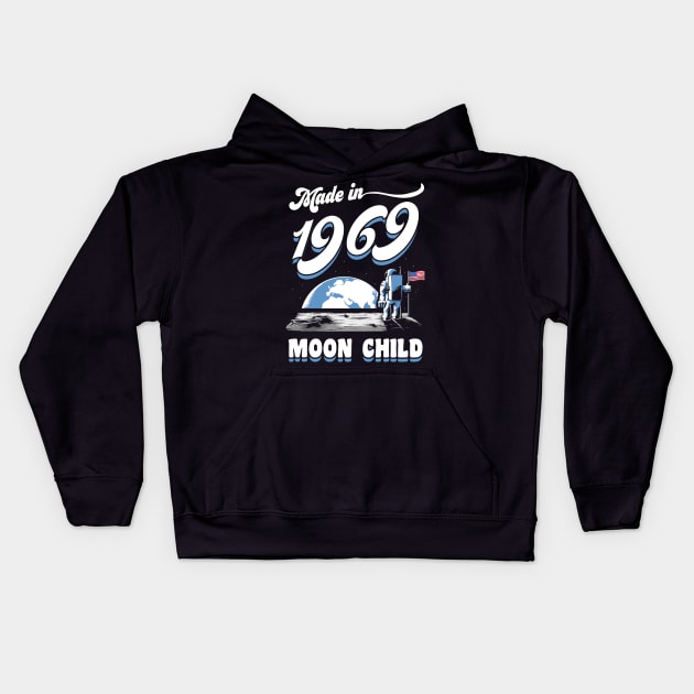 Made in 1969 Moon Child Kids Hoodie by KsuAnn